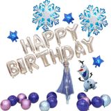 Bộ Bóng Trang Trí Sinh Nhật Elsa Màu Xanh Bạc Tím - Blue Silver Purple Elsa Foil Balloon Combo SEC10