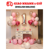 Bộ bong bóng trang trí thôi nôi cho bé gái Tnoi32