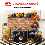 Bộ bong bóng trang trí sinh nhật chủ đề Hot Wheel màu nhiều màu PHG31