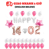 Bộ Bóng 14.02 Trang Trí Valentine Màu Hồng Và Trắng - 14.02 Balloon Set For Pink and White Valentine Theme Decorations VLT38