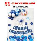 Bộ bong bóng trang trí sinh nhật chủ đề phi hành gia màu xanh biển PHG63