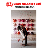 Bộ Bong Bóng Trái Tim Trang Trí Valentine Màu Hồng - Pink Heart Foil Balloons for Valentines Day Decorations VLT03