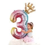Combo Crown Number Balloons 70cm  bse30