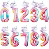 Combo Unicorn Number Balloons 70cm bse28