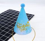 Nón sinh nhật xanh birthday hat nonk 35