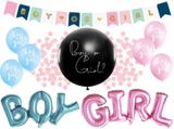 Bộ Bóng Và Dây Cờ Boy Or Girl Màu Xanh Hồng Trang Trí Tiệc Dự Đoán Giới Tính - Gender Reveal Decorations Blue and Pink Boy Or Girl Letter Balloons and Buntings TBGT15
