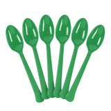 Green plastic spoons