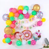 Bộ Bóng Sinh Nhật Donut - Donut Birthday Balloon Set TCD21