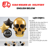 Bộ Bóng Trang Trí Tiệc Halloween Skull Foil Balloon Combo BBHL116
