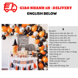 Bộ Bóng Trang Trí Halloween Màu Cam Bạc - Orange Silver Halloween Foil Balloon Combo BBHL44