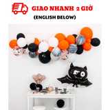 Bộ bong bóng trang trí Halloween màu đen cam bbhl18
