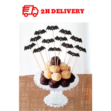 Set cupcake topper black bat bbhe14