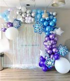 Bộ Bóng Trang Trí Sinh Nhật Elsa Màu Xanh Trắng Tím - Blue White Purple Elsa Foil Balloon Combo SEC13
