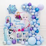 Bộ Bóng Trang Trí Sinh Nhật Elsa Màu Xanh Tím - Blue Purple Elsa Foil Balloon Combo SEC19