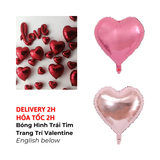 Bóng Hình Trái Tim 10, 20, 40cm Trang Trí Valentine - Heart Foil Balloons For Valentine's Day Decorations VLT73