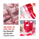 Ruy Băng Lụa Đỏ Làm Nơ, Gói Quà Ngày Quốc Tế Phụ Nữ 8/3 - Red Silk Ribbon for Gift Wrapping, Crafts WMD62