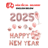 Bộ Bóng Tiệc Happy New Year Màu Rosegold Nhiều Lựa Chọn - Happy New Year Party Rosegold Balloon Combo Multiple Options CBHP62
