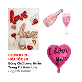Bong Bóng Chữ Love, Bóng Nhẫn Trang Trí Valentine, Lễ Tình Nhân - Love, Ring Foil Balloons For Valentine's Day, 14/02 Decorations VLT42