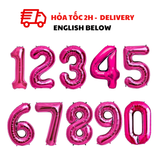 Bong Bóng Số Và Bóng Tim Màu Hồng 38cm - Pink Number And Heart Foil Balloons 38cm BSO60