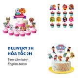 Bộ Tem Cắm Bánh Chó Cứu Hộ Nhiều Mẫu - Paw Patrol Cupcake Topper Multiple Options CCH10