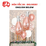 Bộ Bong Bóng Hình Chai Hồng - Rosegoal Bottle Helium Balloon Set HLA23