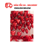 Bộ Bong Bóng Trái Tim Đỏ Trang Trí Valentine 14/02, Lễ Tình Nhân - Red Heart Foil Balloon Set For 14/02, Valentine, Couples Day Decorations VLT49