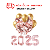 Bộ Bong Bóng Trang Trí Năm Mới Màu Rose Gold - Rosegold New Year Balloon Decoration Set CBHP17