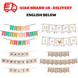 Dây Cờ Ngày Phụ Nữ Việt Nam 20-10  Nhiều Mẫu - Happy Women's Day 20-10 Bunting PNVN24