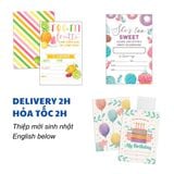 Thiệp Mời Sinh Nhật Chủ Đề Bánh Ngọt Nhiều Mẫu - Sweet Birthday Invitation Card Multiple Options TCD26