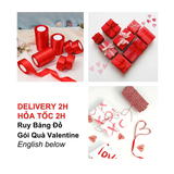 Ruy Băng Lụa Đỏ Làm Nơ, Gói Quà Cho Lễ Valentine - Red Silk Ribbon for Gift Wrapping, Valentine Gifts VLT70