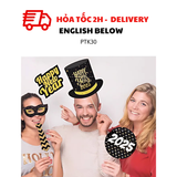 Bộ Phụ Kiện Chụp Hình Photo Props Happy New Year 5 Cái PTK30