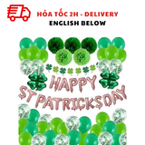 Bộ Bóng Chữ HAPPY PATRICKS DAY Trang Trí Ngày Lễ Patrick's Day Màu Xanh Lá - Green St Patrick's Day Balloon Set For Decorations PTD01