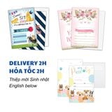 Thiệp Mời Sinh Nhật Cho Các Bé Sinh Năm Cún, Tuổi Mèo Nhiều Mẫu - Dog Cat Birthday Invitation Card For Kid Multiple Options KAB61