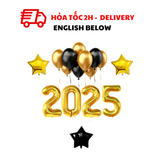 Bộ Bóng Trang Trí Năm Mới Màu Vàng Đen - Black and Gold New Year Balloon Decoration Set CBHP80