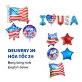 Bộ Bóng Trang Trí Quốc Khánh Mỹ Nhiều Mẫu - 4th Of July, USA Independence Day Shaped Balloons For Decorations Multiple Options QKM31