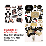 Bộ Phụ Kiện Chụp Hình Năm Mới Photo Props Happy New Year 14 Cái PTK29