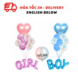 Bộ Bóng Chữ Boy Or Girl, Bóng Cao Su Màu Xanh Hồng Trang Trí Tiệc Thông Báo Giới Tính - Gender Reveal Decorations Party Set Pink and Blue Boy Or Girl Letter and Latex Balloons TBGT52
