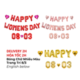 Bộ Bóng Chữ Happy Women's Day Trang Trí Quốc Tế Phụ Nữ Nhiều Màu 40cm - Multicolor Letter Balloons WMD53