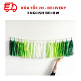 Combo 15 Miếng Tua Rua Trang Trí Lễ Hội Patrick's Day Màu Xanh Lá  - 15pcs Tassels For Patrick's Day Decorations PTD34