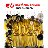 Bộ Bong Bóng Trang Trí Tiệc Năm Mới Màu Vàng - Gold New Year Balloon Decoration Set CBHP12