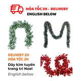 Dây Kim Tuyến Trang Trí Cây Thông Giáng Sinh - Tinsel Garland For Christmas Tree Decorations CTNE25