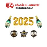 Bộ bong bóng trang trí tiệc năm mới màu vàng cbhp04