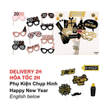 Bộ Phụ Kiện Chụp Hình Happy New Year Nhiều Mẫu Photo Props Happy New Year PTK26