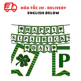Dây Cờ HAPPY ST PATRICK'S DAY Màu Xanh Lá Trang Trí Patrick's Day - Green HAPPY ST PATRICK'S DAY Bunting For St. Patrick's Day Decorations PTD08