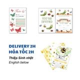 Thiệp Mời Sinh Nhật Chủ Đề Bươm Bướm, Côn Trùng Nhiều Mẫu - Butterfly, Insect Birthday Invitation Card Multiple Options KAB64