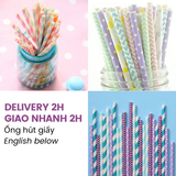 Ống hút giấy nhiều mẫu - Straws ctdt35