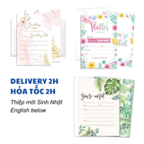 Thiệp Mời Sinh Nhật Chủ Đề Hoa Lá Nhiều Mẫu - Floral, Garden Birthday Invitation Card Multiple Options TCD42