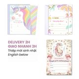 Thiệp Mời Sinh Nhật Unicorn Nhiều Mẫu Cho Bé, Sinh Nhật, Tiệc Tùng - Unicorn Birthday Invitation Card For Kid, Birthday, Parties UPKP45