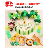 Bộ Bóng Động Vật Rừng Xanh - Green Jungle Animal Balloon Set KAB16