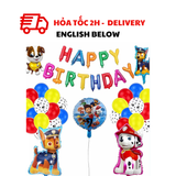 Bộ Bóng Chó Cứu Hộ, Bóng Cao Su Nhiều Màu Trang Trí Sinh Nhật, Tiệc Thôi Nôi Cho Bé - Paw Patrol Foil Balloon, Red Yellow Blue White Latex Balloons Set For Kid’s Birthday Party CCH01